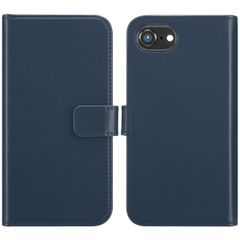 Selencia Cover a libro in vera pelle Apple iPhone 17e / 16e - Blu