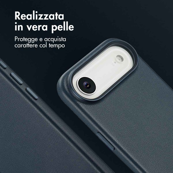 Accezz Cover in Pelle con MagSafe Apple iPhone Air - Nightfall Blue