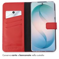 Selencia Cover a libro in vera pelle Samsung Galaxy S26 Ultra - Rosso