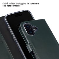 Selencia Cover a libro in vera pelle Apple iPhone 16 - Verde