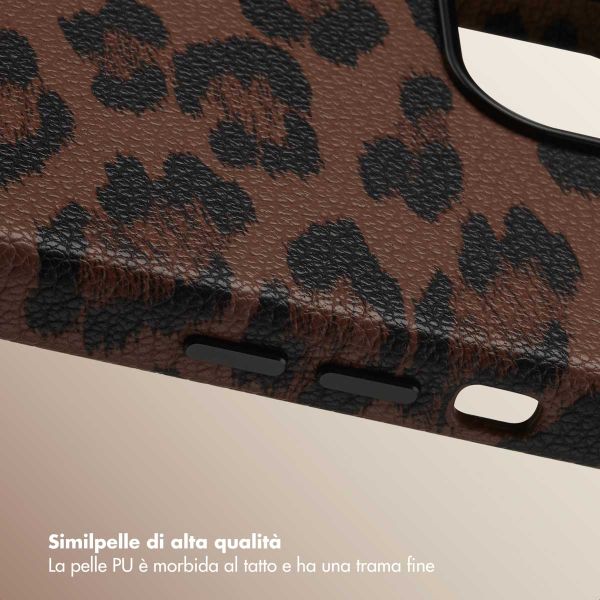 Selencia Cover Sabi Stampa pantera con MagSafe Apple iPhone 14 - Mocha Brown