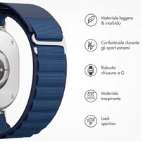 Accezz Cinturino in nylon Alpine Samsung Galaxy Watch 9 (40/44mm) / Watch 8 (40/44mm) / Classic (46mm) - Dark Blue