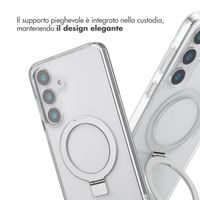 Accezz Cover con anello e supporto con MagSafe Samsung Galaxy S25 Plus - Trasparente