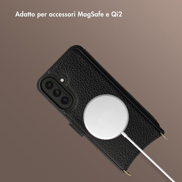 Selencia Cover Riva con MagSafe e cordino Samsung Galaxy A57 (5G) - Nero