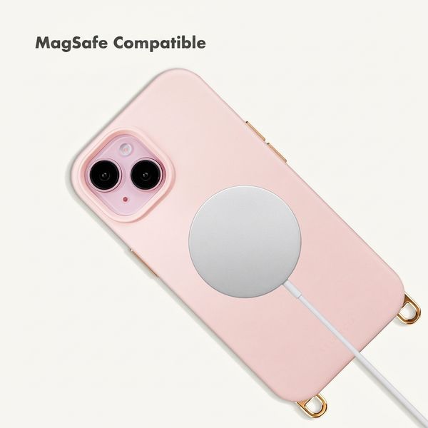 Selencia Rivièra MagSafe Backcover met afneembare haakjes Apple iPhone 15 - Sorbet Pink