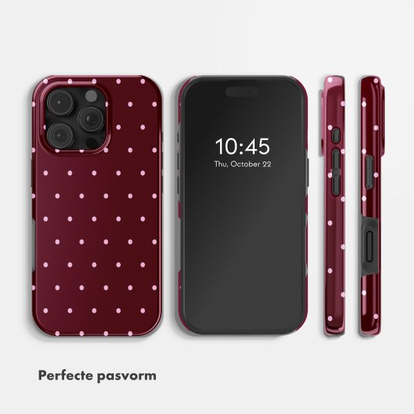 Selencia Vivid Backcover met MagSafe Apple iPhone 16 Pro Max - Happy Dots Burgundy