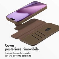 Accezz Cover in pelle 2 in 1 con MagSafe Apple iPhone 17 - Marrone caffè