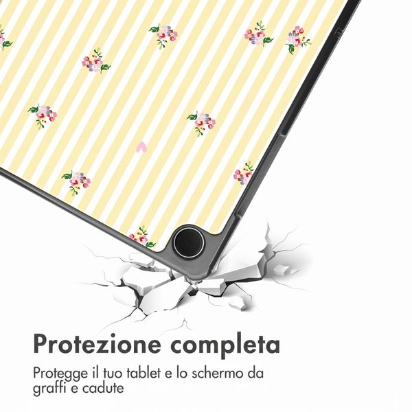 imoshion Cover Trifold Design Samsung Galaxy Tab A11 Plus / A9 Plus - Garden Stripes