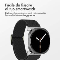 imoshion Cinturino in nylon elastico Samsung Galaxy Watch 9 (40/44mm) / Watch 8 (40/44mm) / Classic (46mm) - Nero