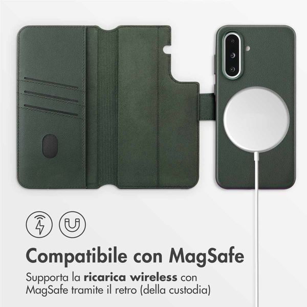 Accezz Cover in pelle 2 in 1 con MagSafe Samsung Galaxy A36 / A56 - Cedar Green