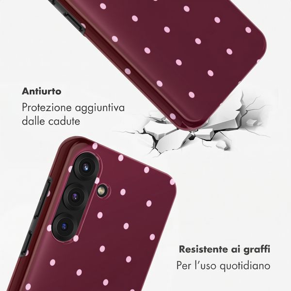 Selencia Cover Posteriore Vivid Samsung Galaxy S25 - Happy Dots Burgundy