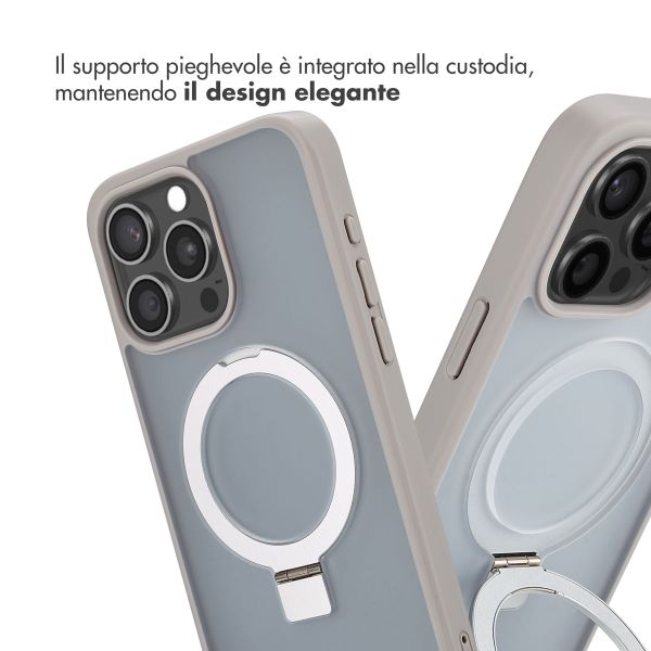 Accezz Cover con anello e supporto con MagSafe Apple iPhone 15 Pro Max - Grigio