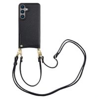 Selencia Cover per telefono Nova con cordino e portacarte Samsung Galaxy S24 - Nero