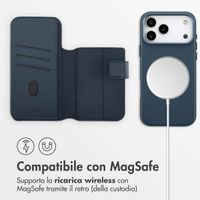 Accezz Cover in pelle 2 in 1 con MagSafe Apple iPhone 17 Pro Max - Nightfall Blue