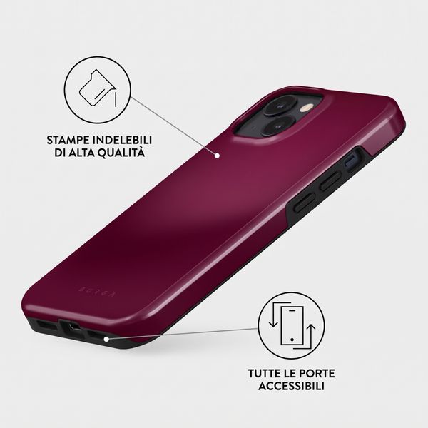 Burga Cover Posteriore Resistente con MagSafe Apple iPhone 15 - Dark Cherry