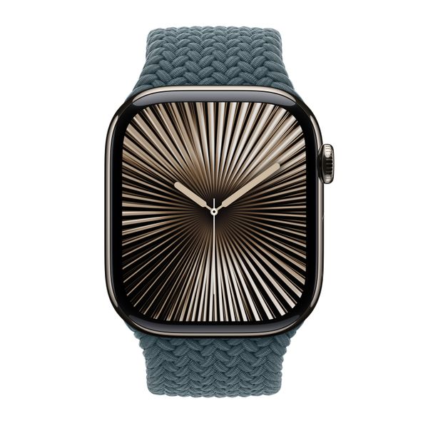 Apple Cinturino Solo intrecciato Apple Watch | 44/45/46/49 mm - Taglia 7 - Lake Green