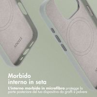 Accezz Cover in Pelle con MagSafe Apple iPhone 14 Pro - Light Grey