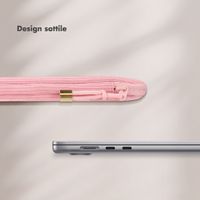 Selencia Cover per laptop in velluto a coste 15-16 pollici - Sleeve per laptop - Soft Blush
