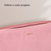 Selencia Cover per laptop in velluto a coste 15-16 pollici - Sleeve per laptop - Soft Blush