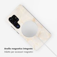 Selencia Cover posteriore Vivid con MagSafe Samsung Galaxy S25 Ultra - Golden Beige Marble