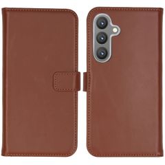 Selencia Cover a libro in vera pelle Samsung Galaxy S24 Plus - Marrone chiaro