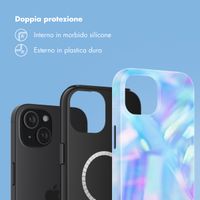 Selencia Cover posteriore Vivid con MagSafe Apple iPhone 15 - Holographic Blue Dream
