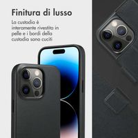 Accezz Cover in pelle 2 in 1 con MagSafe Apple iPhone 14 Pro - Onyx Black