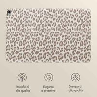 Selencia Libreria Sabi con stampa leopardata Apple iPad Air 11 pollici (2026) M4 / (2025) M3 / (2024) M2 / Air 5 (2022) / Air 4 (2020) - Soft Ivory