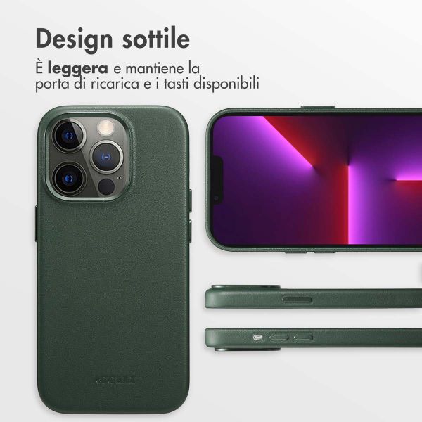 Accezz Cover in Pelle con MagSafe Apple iPhone 13 Pro - Cedar Green