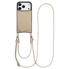 Selencia Cover per telefono Nova con cordino e portacarte Apple iPhone 17 Pro - Beige