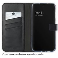 Selencia Cover a libro in vera pelle Samsung Galaxy S24 FE - Nero