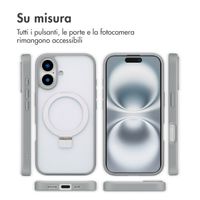 Accezz Cover con anello e supporto con MagSafe Apple iPhone 16 - Grigio