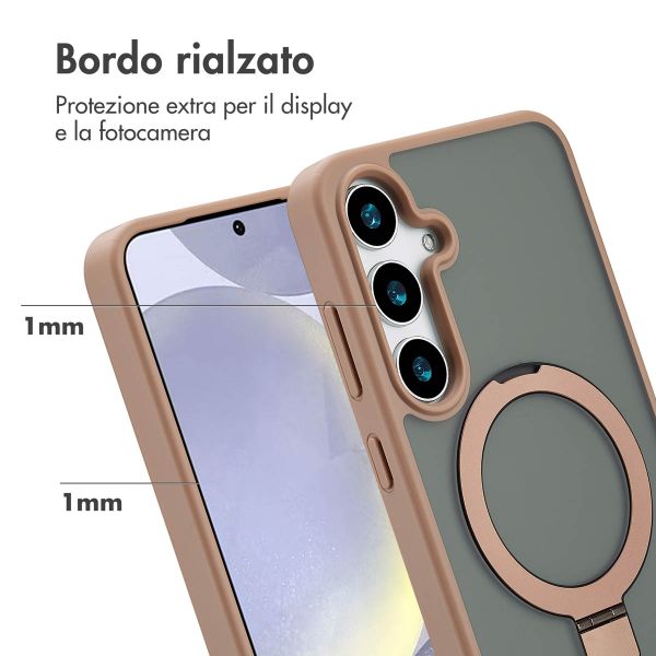 Accezz Cover con anello e supporto con MagSafe Samsung Galaxy S24 Plus - Marrone