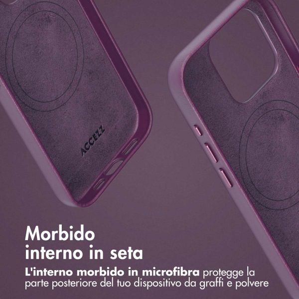 Accezz Cover in pelle 2 in 1 con MagSafe Apple iPhone 15 Pro - Heath Purple