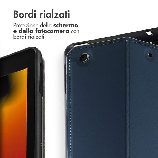 Accezz Cover Tablet Classica Apple iPad 9 (2021) 10.2 pollici / iPad 8 (2020) 10.2 pollici / iPad 7 (2019) 10.2 pollici - Blu scuro