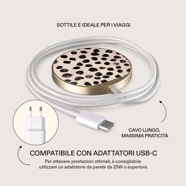 Burga Caricabatterie magnetico wireless - MagSafe e Qi2 - Almond Latte / Gold