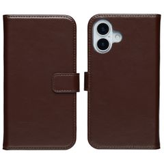 Selencia Cover a libro in vera pelle Apple iPhone 17 - Marrone