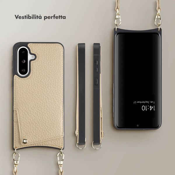 Selencia Cover per telefono Nova con cordino e portacarte Samsung Galaxy A36 / A56 - Beige