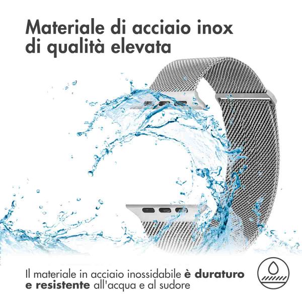 imoshion Cinturino milanese magnetico Apple Watch | 38/40/41/42 mm - Taglia M - Argento