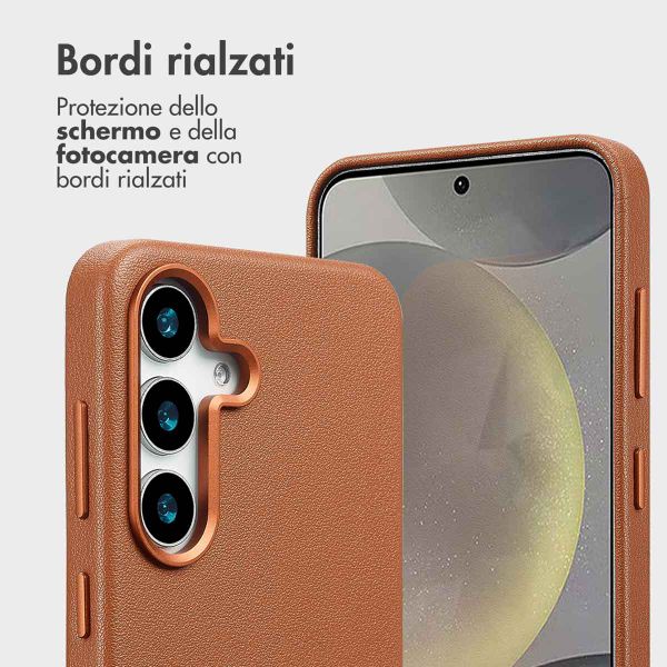 Accezz Cover in pelle 2 in 1 con MagSafe Samsung Galaxy S25 - Sienna Brown
