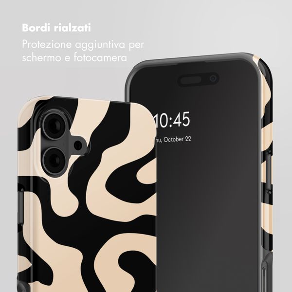 Selencia Cover Posteriore Vivid Apple iPhone 16 - Art Wave Black