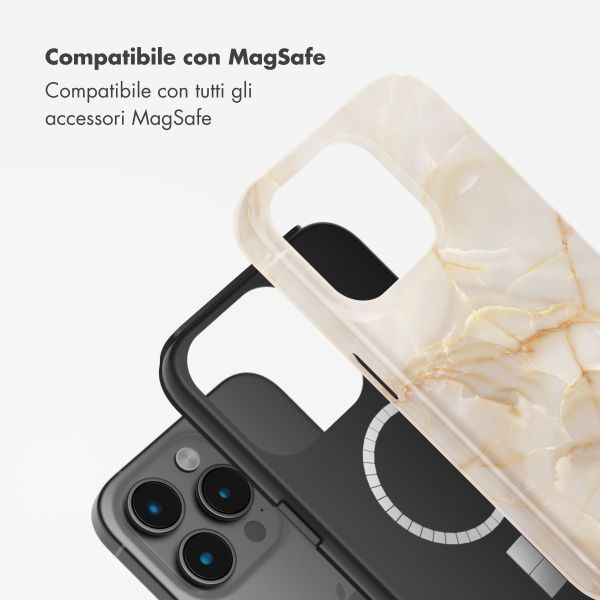 Selencia Cover posteriore Vivid con MagSafe Apple iPhone 15 Pro - Golden Beige Marble