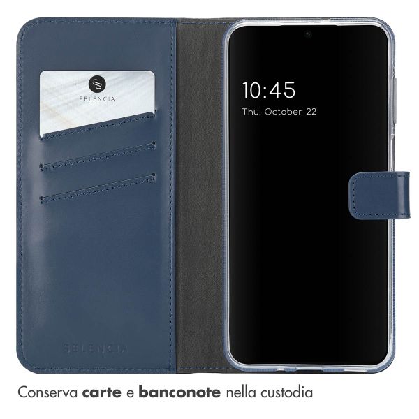 Selencia Cover a libro in vera pelle Samsung Galaxy A16 - Blu