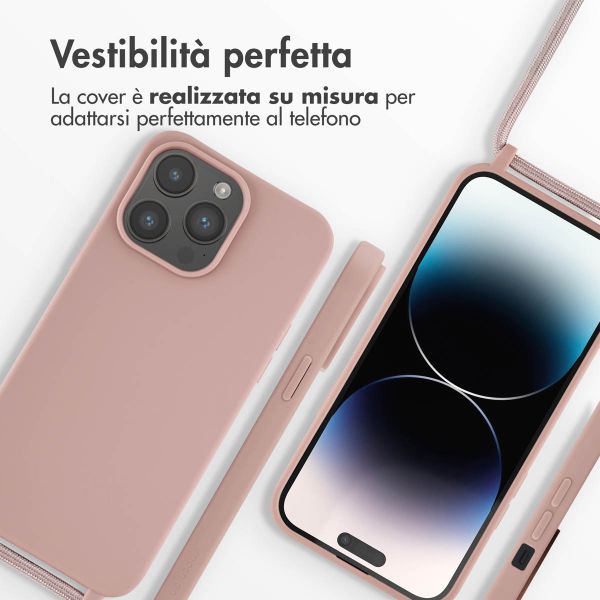 imoshion Cover in Silicone con Cordino Apple iPhone 14 Pro Max - Sand Pink