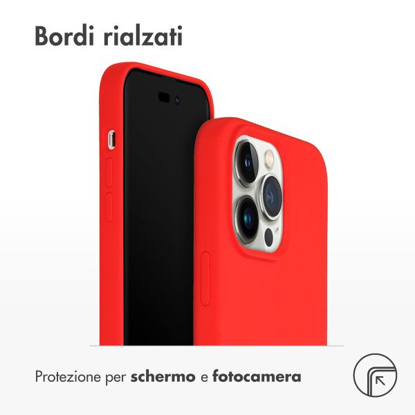 Accezz Cover in silicone liquido con MagSafe Apple iPhone 14 Pro Max - Rosso