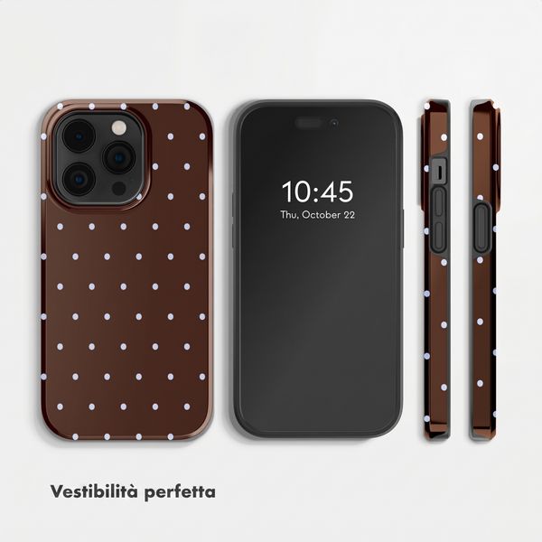 Selencia Cover Posteriore Vivid Apple iPhone 14 Pro - Happy Dots Chocolate