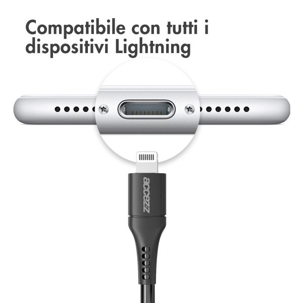 Accezz Cavo Lightning a USB-C – certificazione MFi – 1 metro – Nero