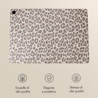 Selencia Libreria Sabi con stampa leopardata Samsung Galaxy Tab A11 Plus - Soft Ivory