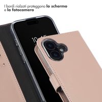 Selencia Cover a libro in vera pelle Apple iPhone 16 Plus - Dusty Pink