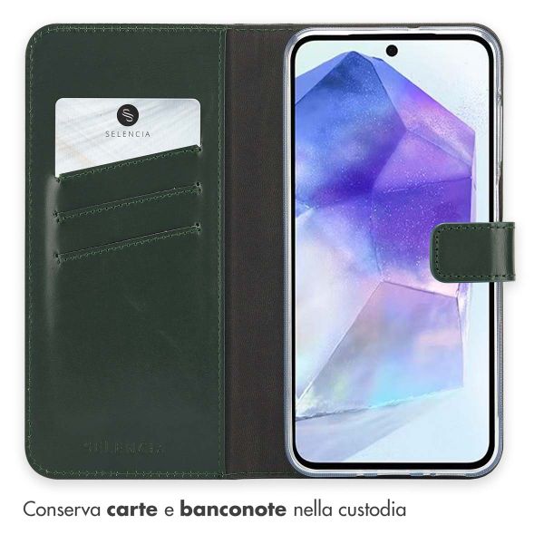 Selencia Cover a libro in vera pelle Samsung Galaxy A26 - Verde